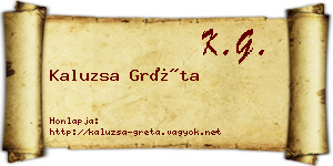 Kaluzsa Gréta névjegykártya